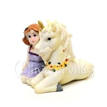 Tündér Unikornissal Figura