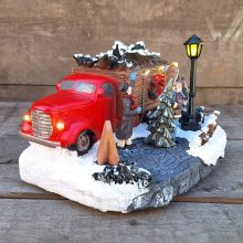 Karácsonyi jelenet - Fenyőfa árus Világít