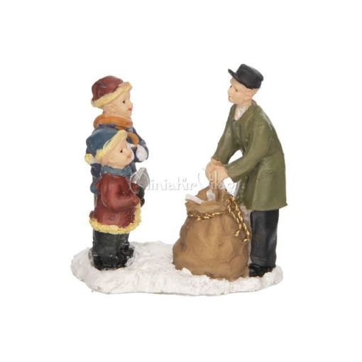 Téli falu - Gyerekek csomaggal Figura