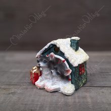 Karácsonyi dísz - Csivava, Chihuahua Kutya Házban Ledes