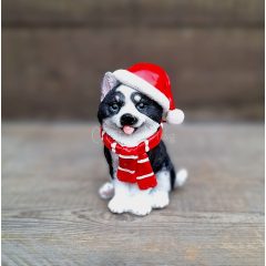 Karácsonyi dísz - Kutya sapkában