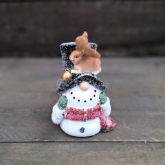 Karácsonyi dísz - Hóember Mókussal Figura