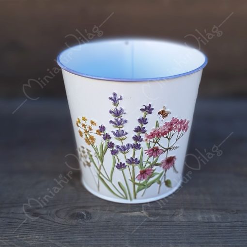 Fém, Bádog Kaspó 3 db-os - Virágok